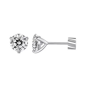 Brinco tarraxa baby Moissanite 5mm 0,5ct Prata 925 Eternal