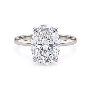 Anel solitario oval moissanite 9x11mm 5ct Prata 925 Eternal