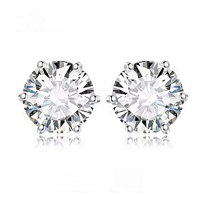 Brinco solitario moissanite 10mm 4ct  prata legítima 925 GRA
