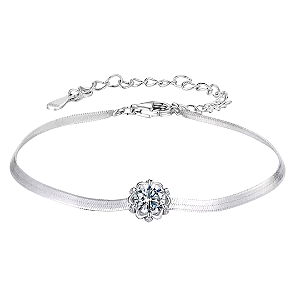Pulseira fita laminada moissanite 5mm 0.5ct Eternal joias