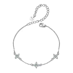 Pulseira trevos moissanite 2mm 0.03ct Eternal joias