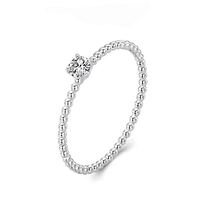 Anel solitario delicado moissanite 0.1ct Prata 925  Eternal