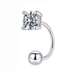 Piercing orelha Moissanite 0.1ct Prata 925 Eternal Unidade