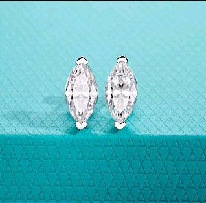 Brinco Marquise Moissanite 4x8mm 0.5ct Prata 925 Eternal