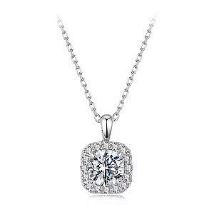 Colar classico moissanite 6,5mm 1.0ct prata 925 Eternal