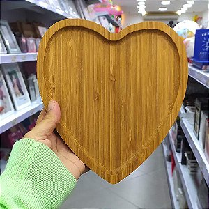 Petisqueira Coração Bambu 18,5x20cm