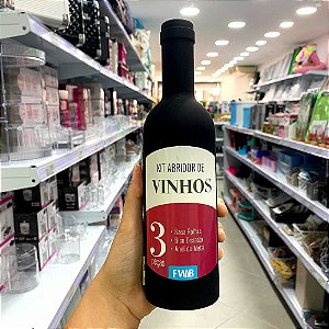 Kit Tampa e Abridor de Vinhos 3 peças