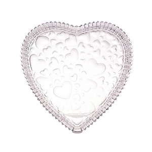 Petisqueira de Cristal Heart Coração 18,7x3,3cm