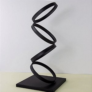 Escultura Argolas Metal 18x18x38,5cm