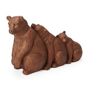 Escultura Família Urso em Poliresina