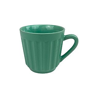 Caneca Canelada Verde em Cerâmica 150ml