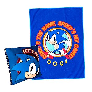 Almofada Com Manta Sonic Hedgehog