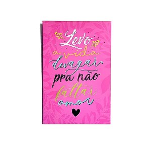 Placa Decorativa MDF 20x30 Levo a Vida Devagar Para Não Faltar Amor