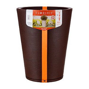 Vaso Plástico Genebra Efeito Pedra - Médio