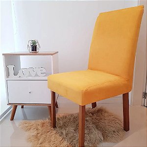 CAPA PARA CADEIRA AMARELO  OURO SUEDE - TAMANHO UNIVERSAL