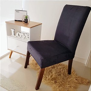 CAPA DE CADEIRA SUEDE PRETO - TAMANHO UNIVERSAL AJUSTÁVEL