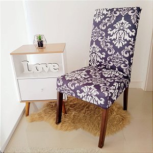 CAPA PARA CADEIRA SUEDE ESTAMPADO  - TAMANHO UNIVERSAL AJUSTÁVEL