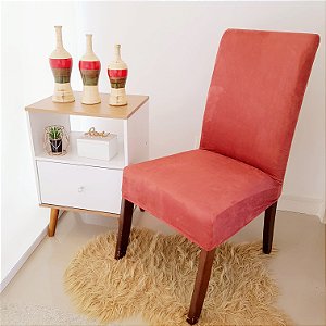 CAPA PARA CADEIRA SUEDE COR TELHA - TAMANHO UNIVERSAL