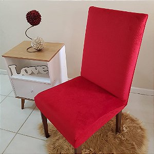 CAPA PARA CADEIRA EM VELUDO VERMELHO  - TAMANHO UNIVERSAL  AJUSTÁVEL