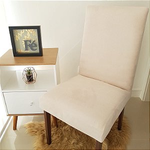 CAPA PARA CADEIRA BEGE CLARO SUEDE - TAMANHO UNIVERSAL
