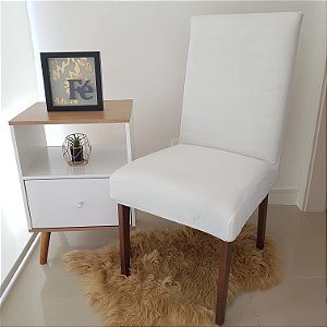 CAPA PARA CADEIRA SUEDE OFF WHITE - TAMANHO UNIVERSAL AJUSTÁVEL