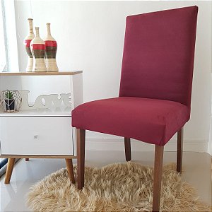 CAPA DE CADEIRA SUEDE  VINHO - TAMANHO UNIVERSAL AJUSTÁVEL