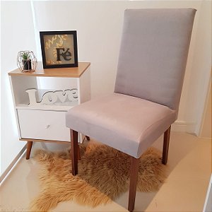 CAPA DE CADEIRA SUEDE CINZA CLARO - TAMANHO UNIVERSAL AJUSTÁVEL