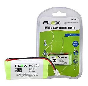 Bateria Recarregável 2,4V 600mAh FX-70U para Telefone Sem Fio