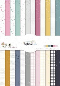 Bloco de folhas A4 - Juju Scrapbook - Coleção Nossa História