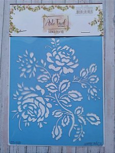 Stencil Arte Fácil 13,5x17cm - Flores