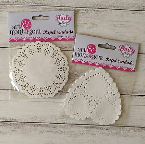 Papel Rendado Doily 10 cm - 32 peças