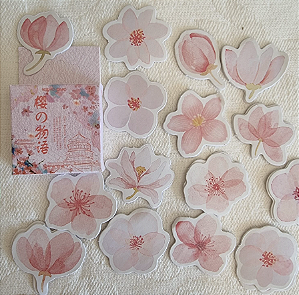 Caixinha de adesivos - Flor de Cerejeira