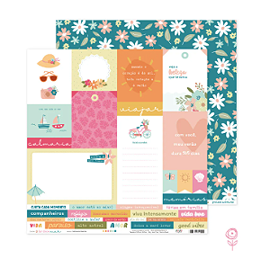 Papel Juju Scrapbook Férias em Família - Coleção Lar Doce Mar