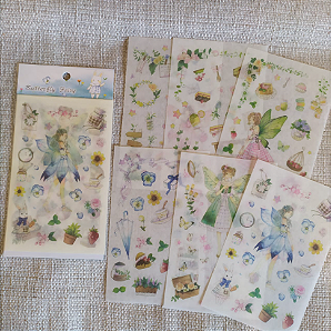 Cartela de Adesivos Papel de Arroz Butterfly Fairy
