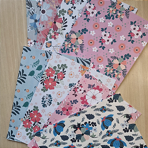 Papéis Estampados A5 Papel Retrô 8pçs - Floral Colorido