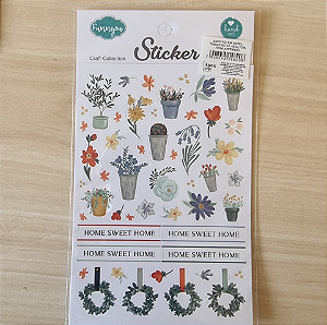 Cartela de Adesivos Vasinhos e Flores - Craft Collection