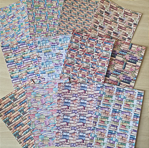 Papéis Estampados A6 Papel Retrô 12pçs - Livros