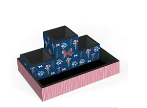 Organizador de Mesa 4 pçs Coleção Laços e Afetos by Sof - Fina Ideia