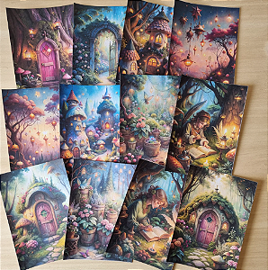 Papéis Estampados A6 Papel Retrô 12pçs - Vila Encantada