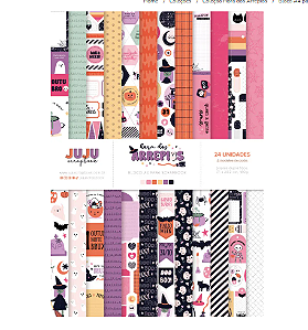 Bloco A4 para Scrapbook Coleção Hora dos Arrepios Juju Scrapbook