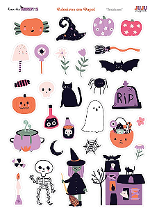 Adesivos em Papel ''Abóbora'' Coleção Hora dos Arrepios Juju Scrapbook