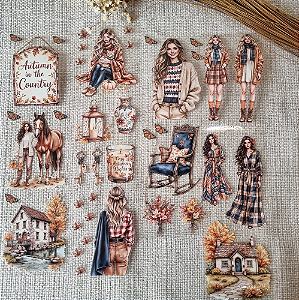 LOOP de PET Tape Cristal Destacável Calmaria de Outono 3 Papel Retrô