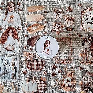 PET Tape Cristal Destacável Lacrada - Calmaria de Outono - Papel Retrô