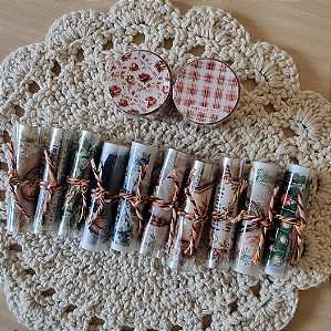 Kit "Um de Cada" Papel Retrô - Lançamento Novembro de 2025 (10 loops + 2 Washi)