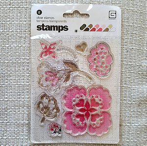 Cartela de Carimbo de Silicone 9x11cm - Flores