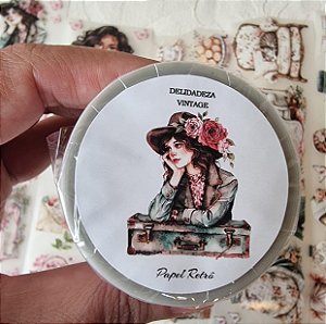 PET Tape Papel Retrô lacrada 10 metros - Delicadeza Vintage