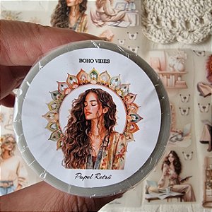 PET Tape Papel Retrô lacrada 10 metros - Boho Vibes