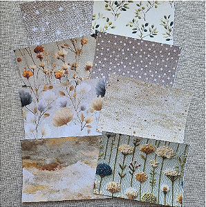 Papéis Estampados A5 Papel Retrô 8pçs - Linho