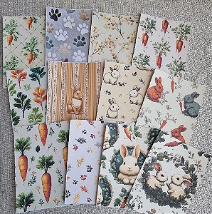 Papéis Estampados A6 Papel Retrô 12pçs - Páscoa Vintage