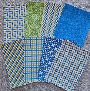 Papéis Estampados A5 Papel Retrô 8pçs - Cores do Brasil